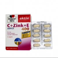 德国直邮 德国双心牌Doppelherz维生素C+E+锌缓释片 消除黑色素美白保湿抗氧化延缓衰老 40粒装