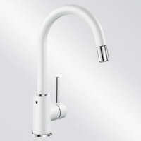 铂浪高BLANCO MIDA-S德国原装进口冷热水厨房龙头可抽拉360度 521457白色